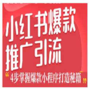 狼叔小红书爆款推广引流训练课2.0，4步掌握爆款小程序打造秘籍