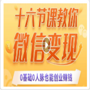 十六节课教你零基础微信变现，用单品打爆市场，每月收入超过10万 （完结）