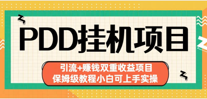 拼多多商家挂机项目，小白可上手实操 (附加值上千热门资源)-独家科技资源网