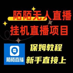 陌陌无人直播，通道人数少，新手容易上手，日入千元