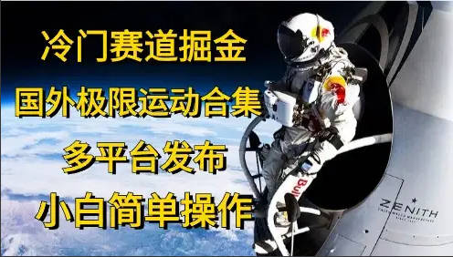 冷门赛道掘金，国外极限运动视频合集，多平台发布，小白简单操作-独家科技资源网